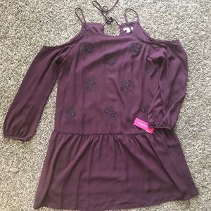 Xhiliration tunic dress with cut-out details